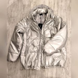 Silver Unisex Puffer Coat